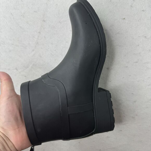 Lucky Brand‎ Rounded Toe Pull On Rubber Black Ankle Boots Casual Booties Size 9 - Picture 10 of 13